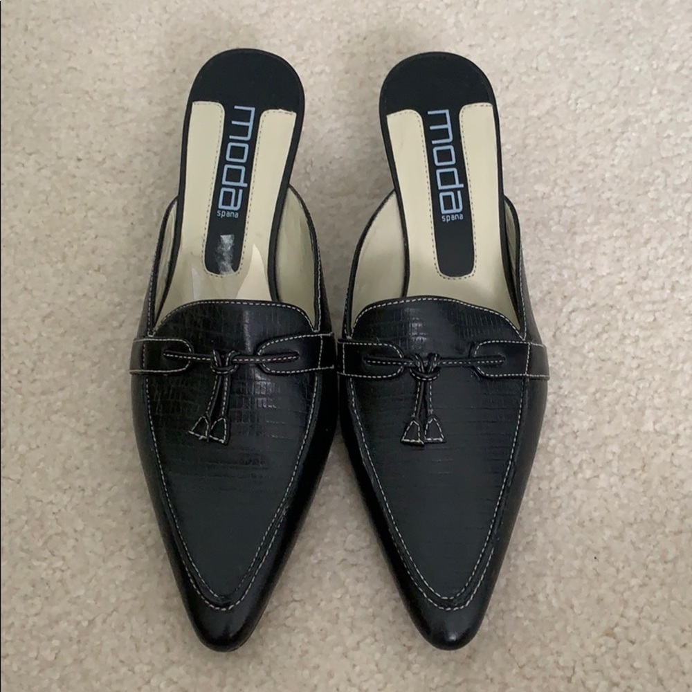 Moda Spana Slip on Black Heels - Picture 2 of 8